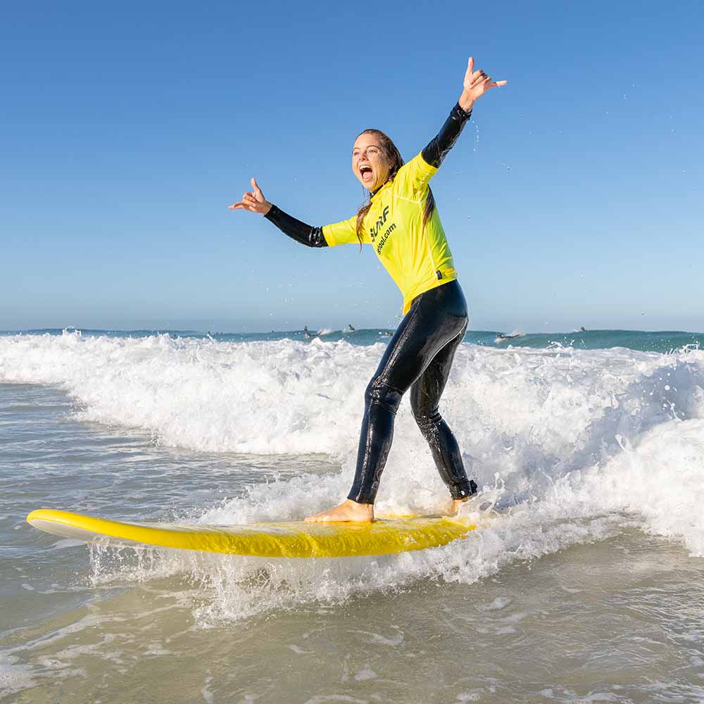 Tyler surfing a B Softboard in Perth Western Australia